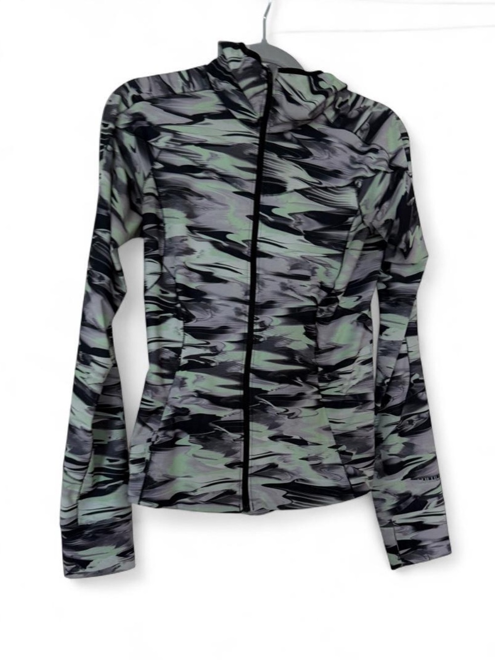 Lululemon Lightweight Printed Zip-Up Active Jacket - Green/Gray